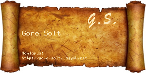 Gore Solt névjegykártya